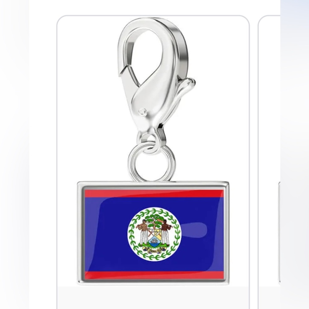 Belize Flag Keychain Charm (Exchange Life)